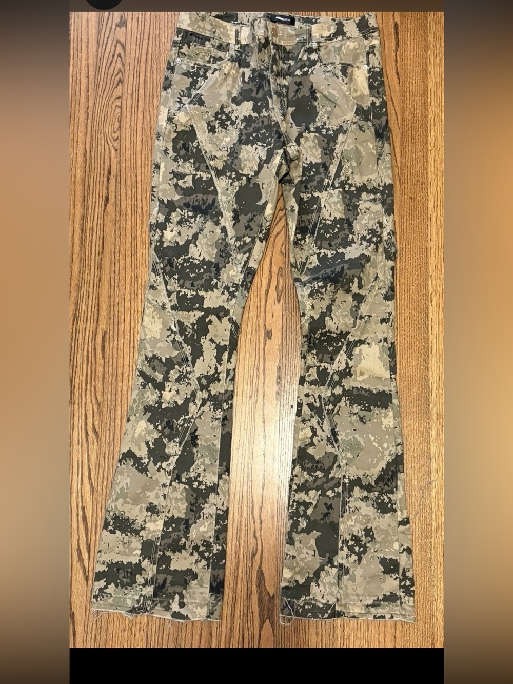Nova Men Camo Print Flared Pants